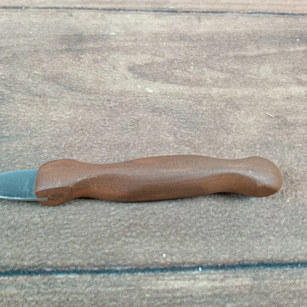 Cutco No 27 Carving Fork Brown Swirl Handle Stainless Steel Made in USA Vintage